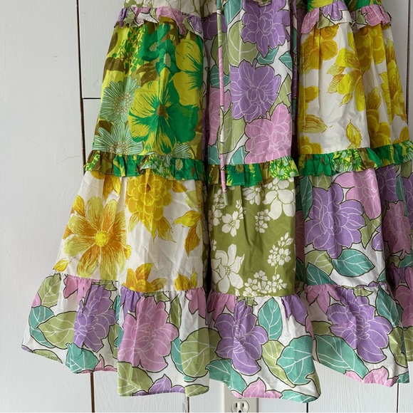 Alemais Elora Patchwork Tiered Midi Dress Sz 0 - Picture 6 of 8